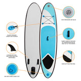 10ft Blue Inflatable Paddle Board - Used - Acceptable