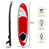 10ft Red Inflatable Paddle Board - Used - Acceptable