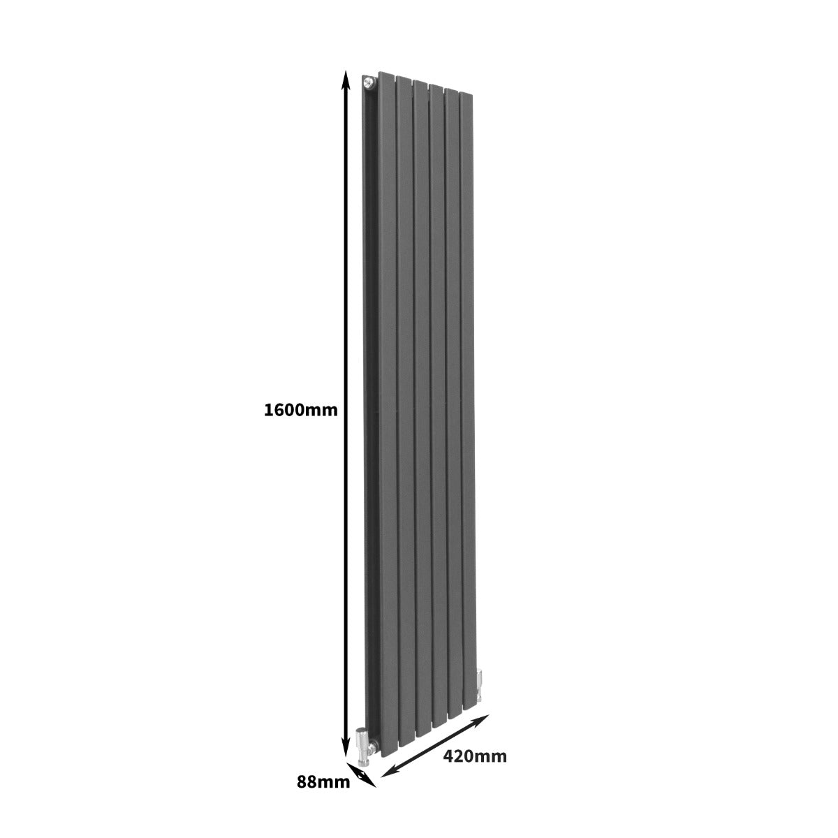 Designer Flat Panel Radiators Anthracite Grey 1600mm x 420mm - Like New