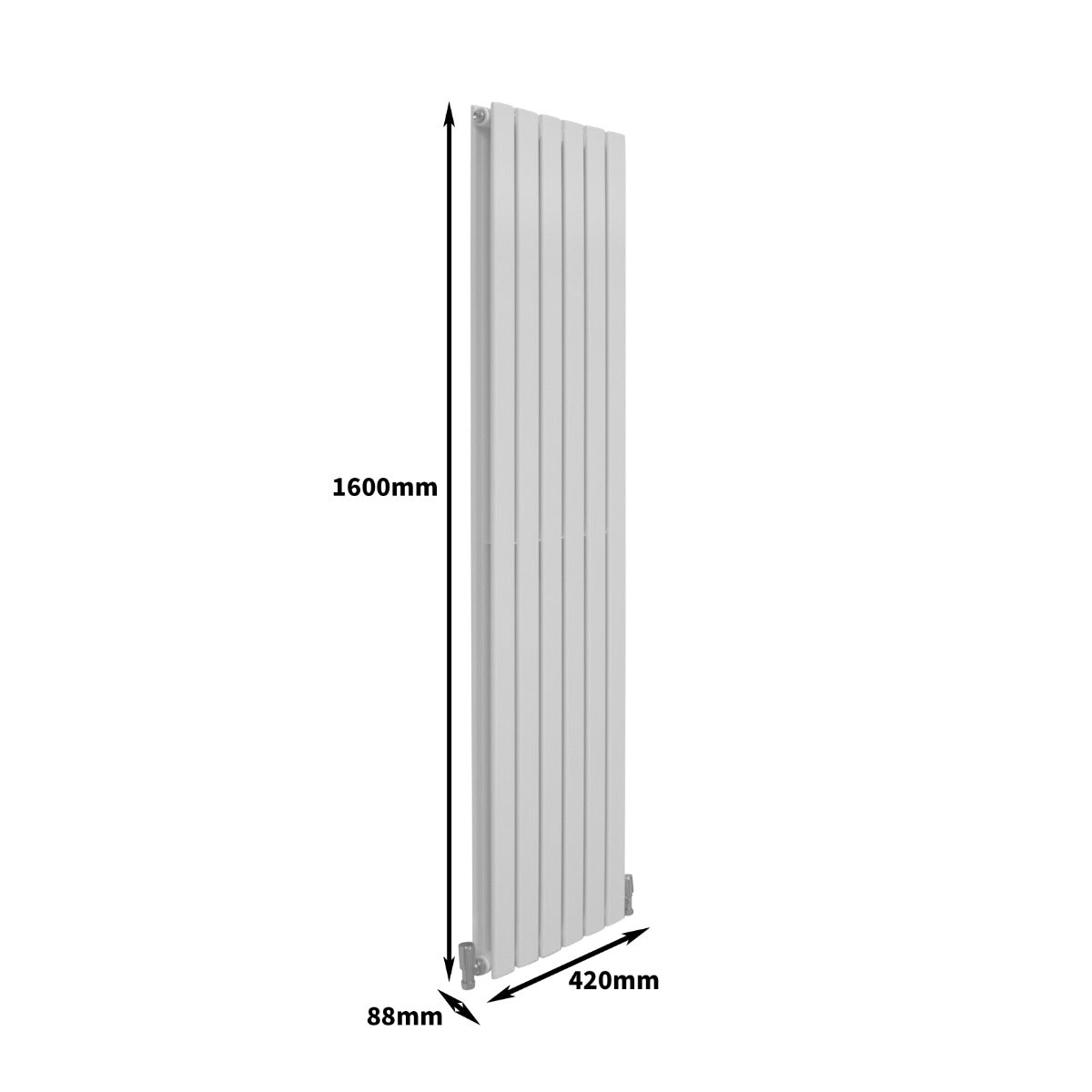 Designer Flat Panel Radiators Gloss White 1600mm x 420mm - Used - Acceptable