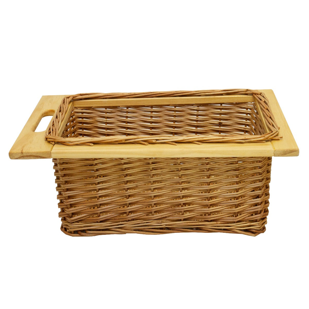 3 x Pull Out Wicker Kitchen Baskets 400mm - Used - Acceptable