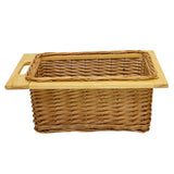 3 x Pull Out Wicker Kitchen Baskets 400mm - Used - Acceptable