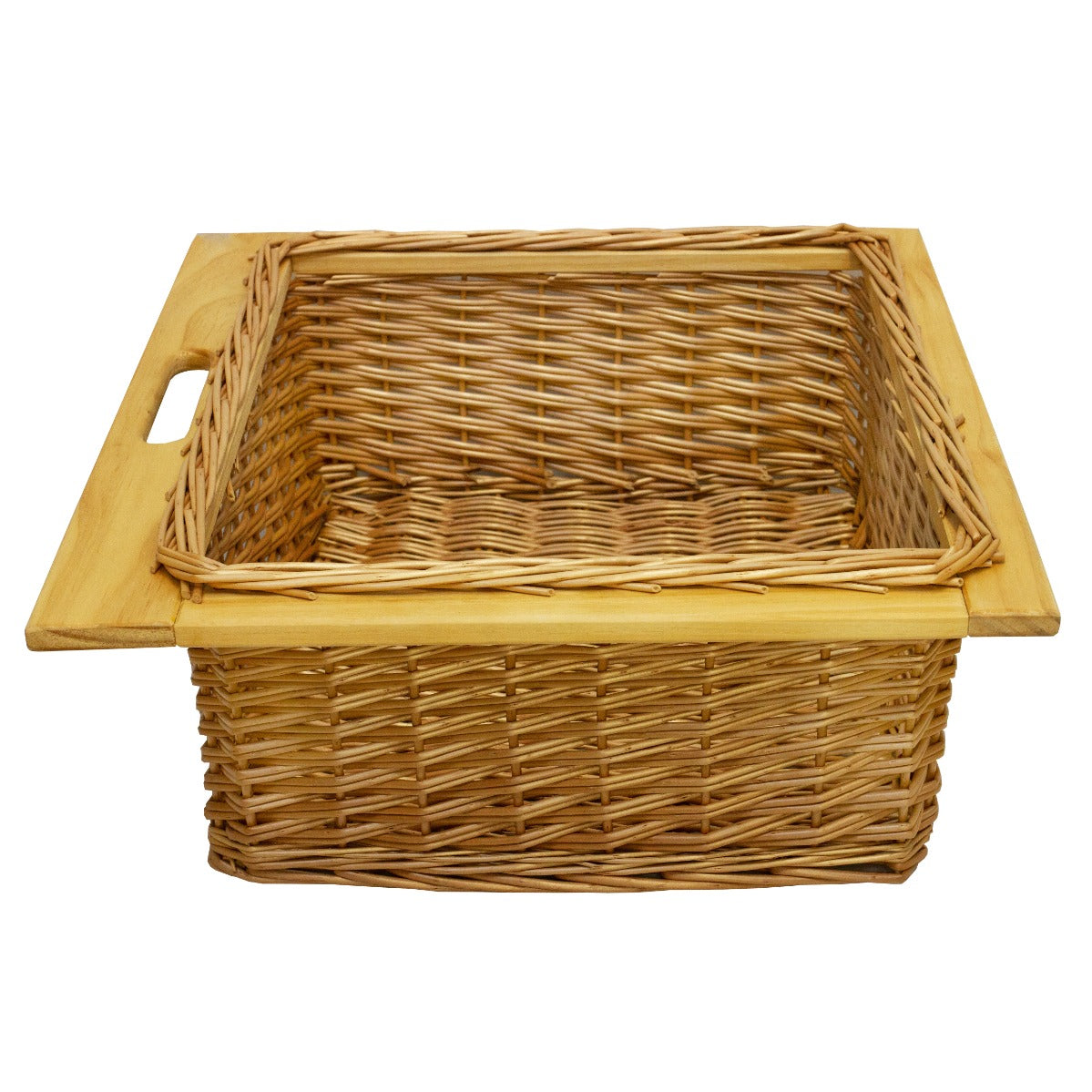 3 x Pull Out Wicker Kitchen Baskets 600mm - Like New