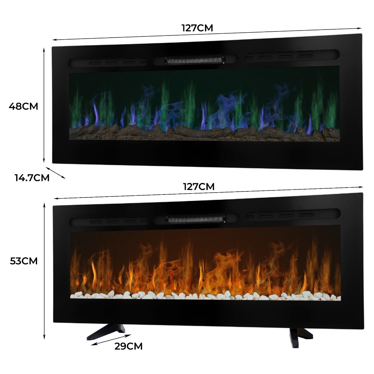 Electric Inset Fireplace 50” - Used - Acceptable