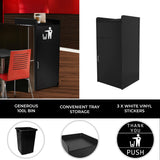 Black Wooden Litter Bin & Tray Stand - Like New