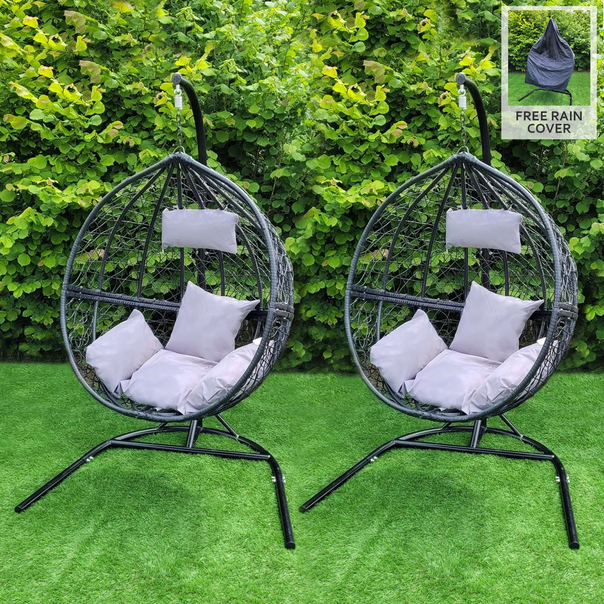 2 Black Egg Chairs - Used - Very Good