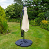 Cream 3m LED Cantilever Parasol With Fan Base - Used - Very Good