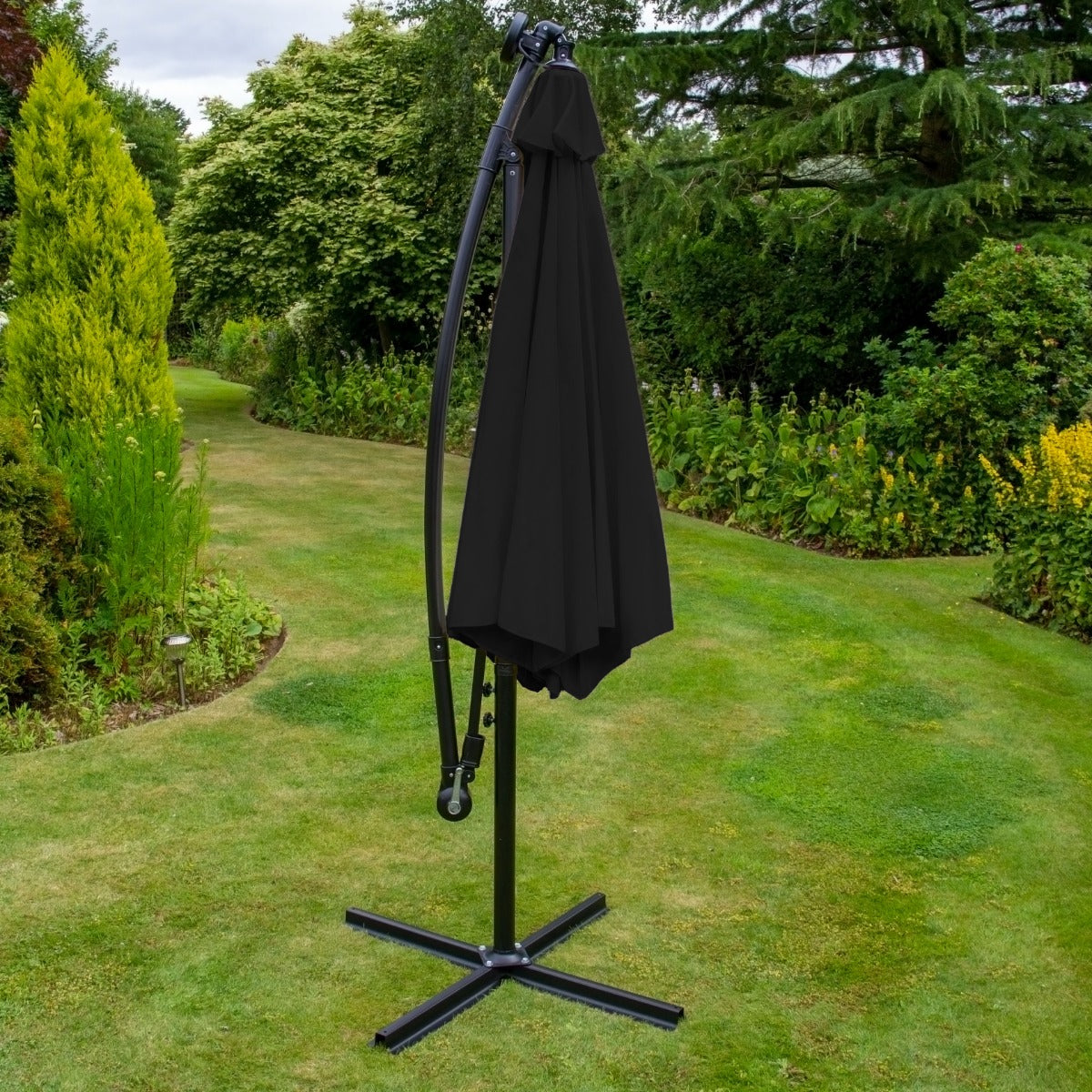 Black 3m LED Cantilever Parasol - Like New