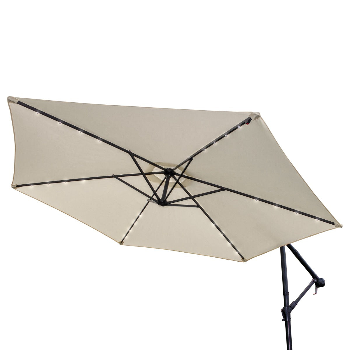 Cream 3m LED Cantilever Parasol With Fan Base - Used - Very Good