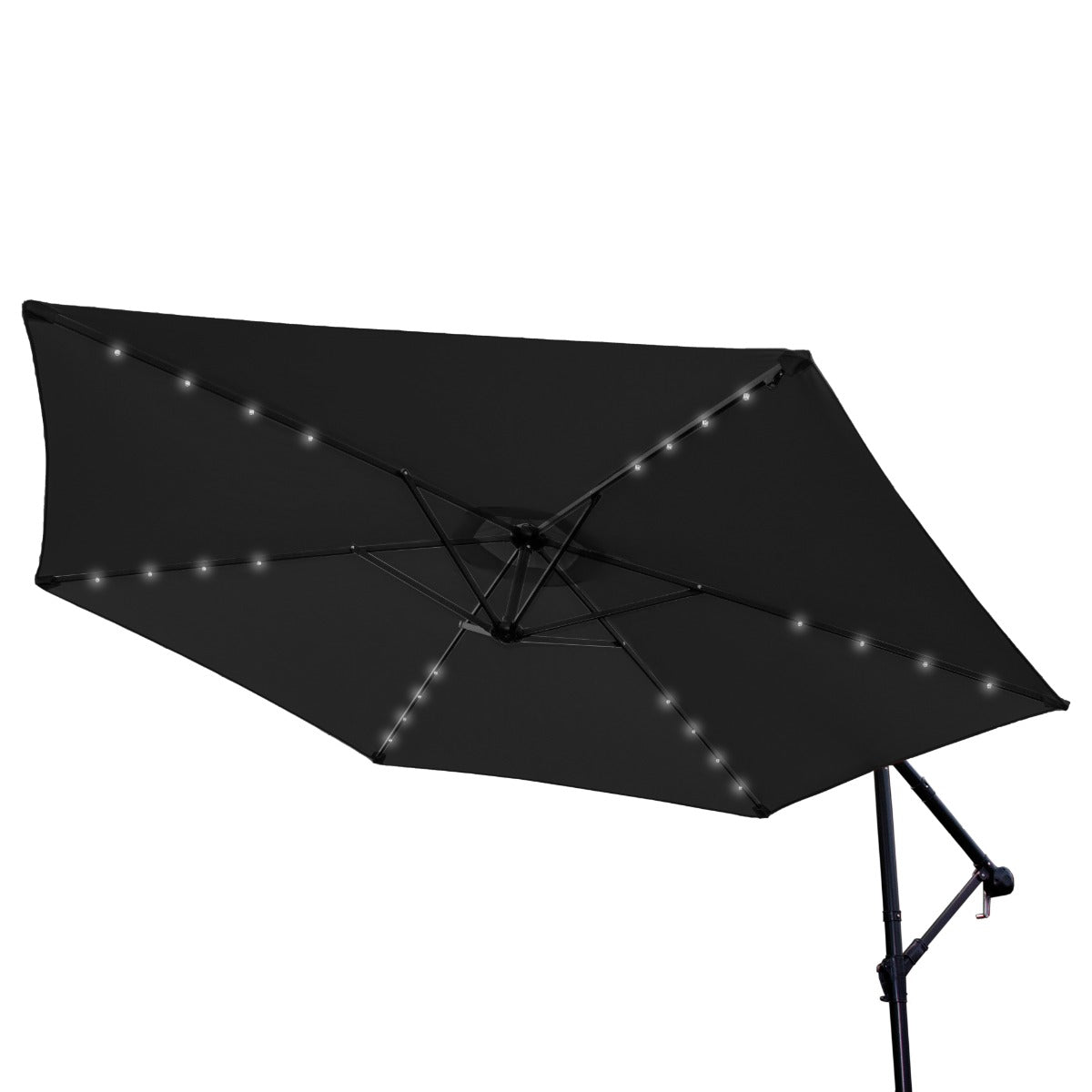 Grey 3m LED Cantilever Parasol With Fan Base - Used - Good