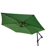 Green 3m LED Cantilever Parasol With Fan Base - Used - Good