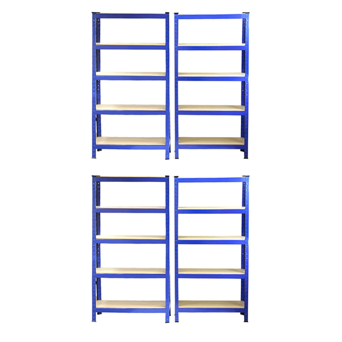 Monster Racking T-Rax Heavy Duty Shelving Units, Blue, 75cm W, 30cm D, Set of 4 - Like New