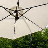 Cream 3m LED Cantilever Parasol With Plain Base - Used - Very Good