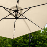 Beige 3m LED Cantilever Parasol With Fan Base - Used - Acceptable
