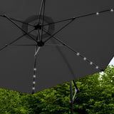 Grey 3m LED Cantilever Parasol With Fan Base - Like New