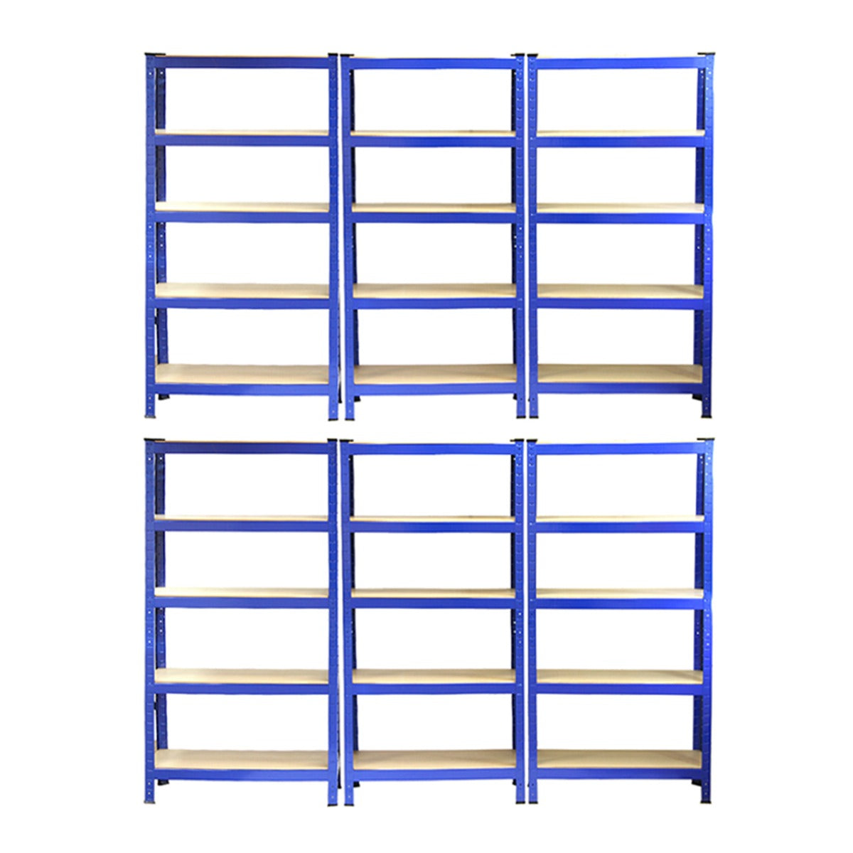 Monster Racking T-Rax Heavy Duty Shelving Units, Blue, 75cm W, 30cm D, Set of 6 - Like New