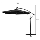 Black 3m LED Cantilever Parasol - Like New