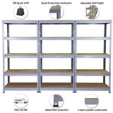 Q-Rax Grey Shelving Units - 90cm x 180cm x 50cm - Like New