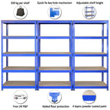 3 x Q-Rax Racking Blue 90 x 50 x 180cm + 2 x Racking Blue 120 x 50 x 180cm - Used - Good