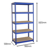 5 x Q-Rax 90 x 50 x 180cm Blue - Like New