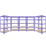 3 x Q-Rax Racking Blue 90 x 50 x 180cm + 2 x Racking Blue 120 x 50 x 180cm - Used - Good