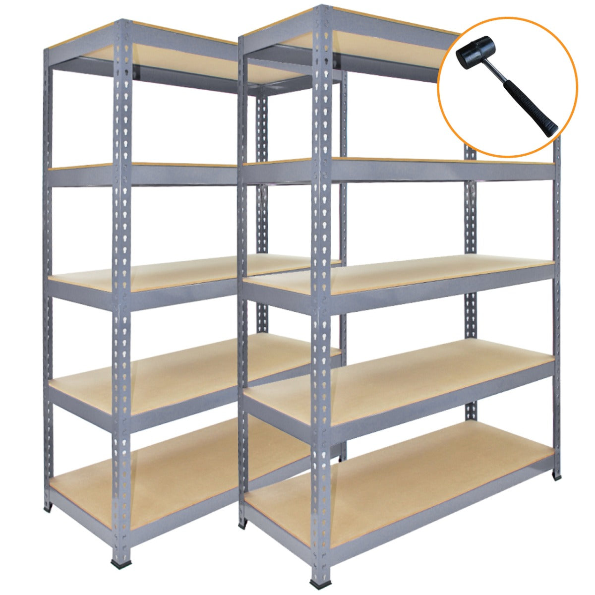 3 x Q-Rax Grey Metal Racking Units 120 x 50 x 180cm - Like New
