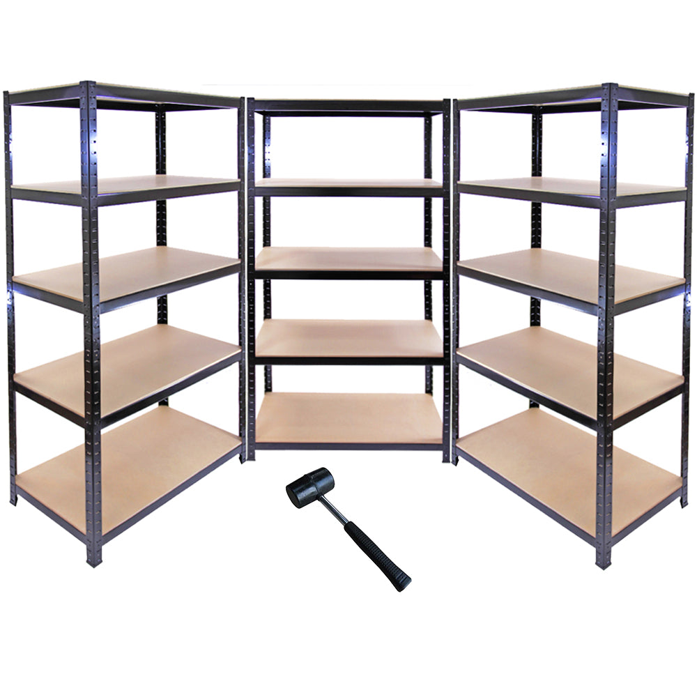 Monster Racking T-Rax Warehouse & Garage Metal Shelving, Black, 90cm W, 45cm D, Set of 10 - Used - Very Good