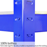 3 x Monster Racking T-Rax Metal Storage Shelves, Blue, 90cm W, 45cm D - Like New
