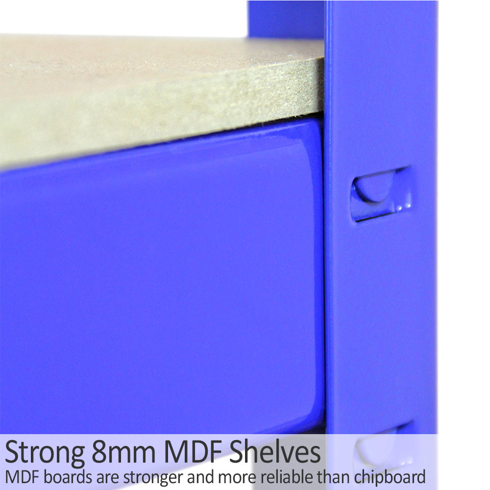 Monster Racking T-Rax Corner Shelving Unit & 4x 90cm Garage Storage Bays, Blue - Like New