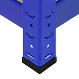 4 x 90cm Blue Storage Racks with 4200kg Capacity, Free Bay Connectors and Mallet - Like New
