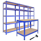Monster Racking: 3 T-Rax Storage Shelving Units & 120cm Q-Rax Workbench - Used - Acceptable