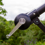 Grey 3m LED Cantilever Parasol With Fan Base - Like New