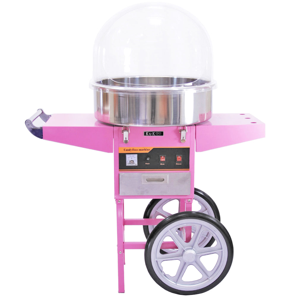 KuKoo Candy Floss Machine with Cart & Protective Dome - Used - Good