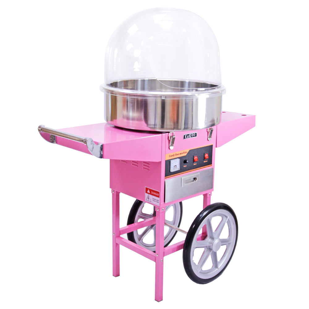 KuKoo Candy Floss Machine with Cart & Protective Dome - Used - Good