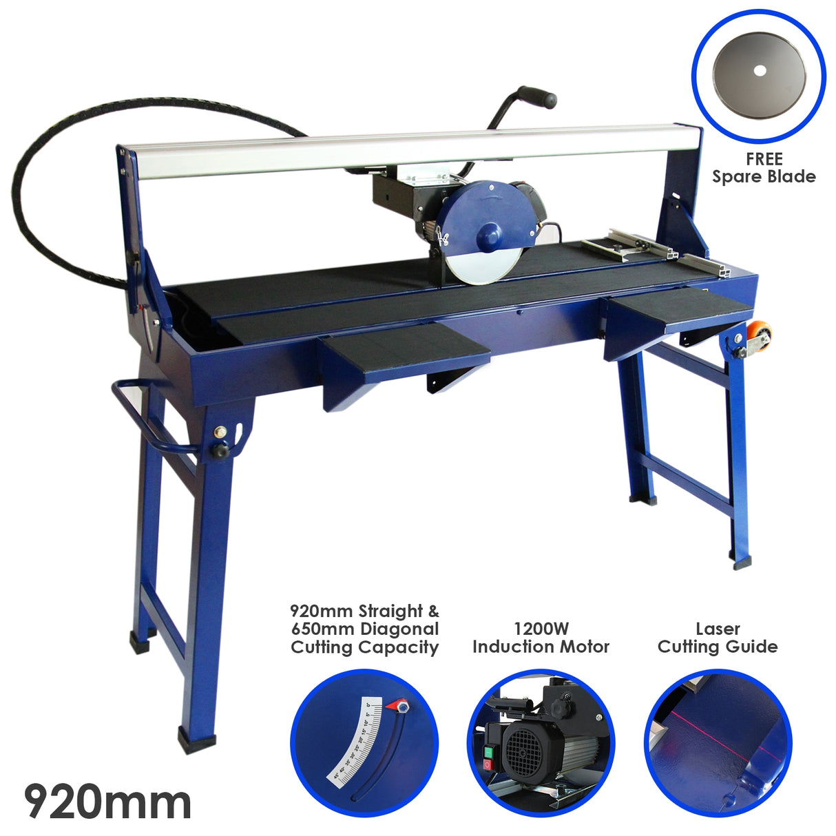 T-Mech Wet Tile Cutter Bench - 920mm / 1200W - Used - Acceptable