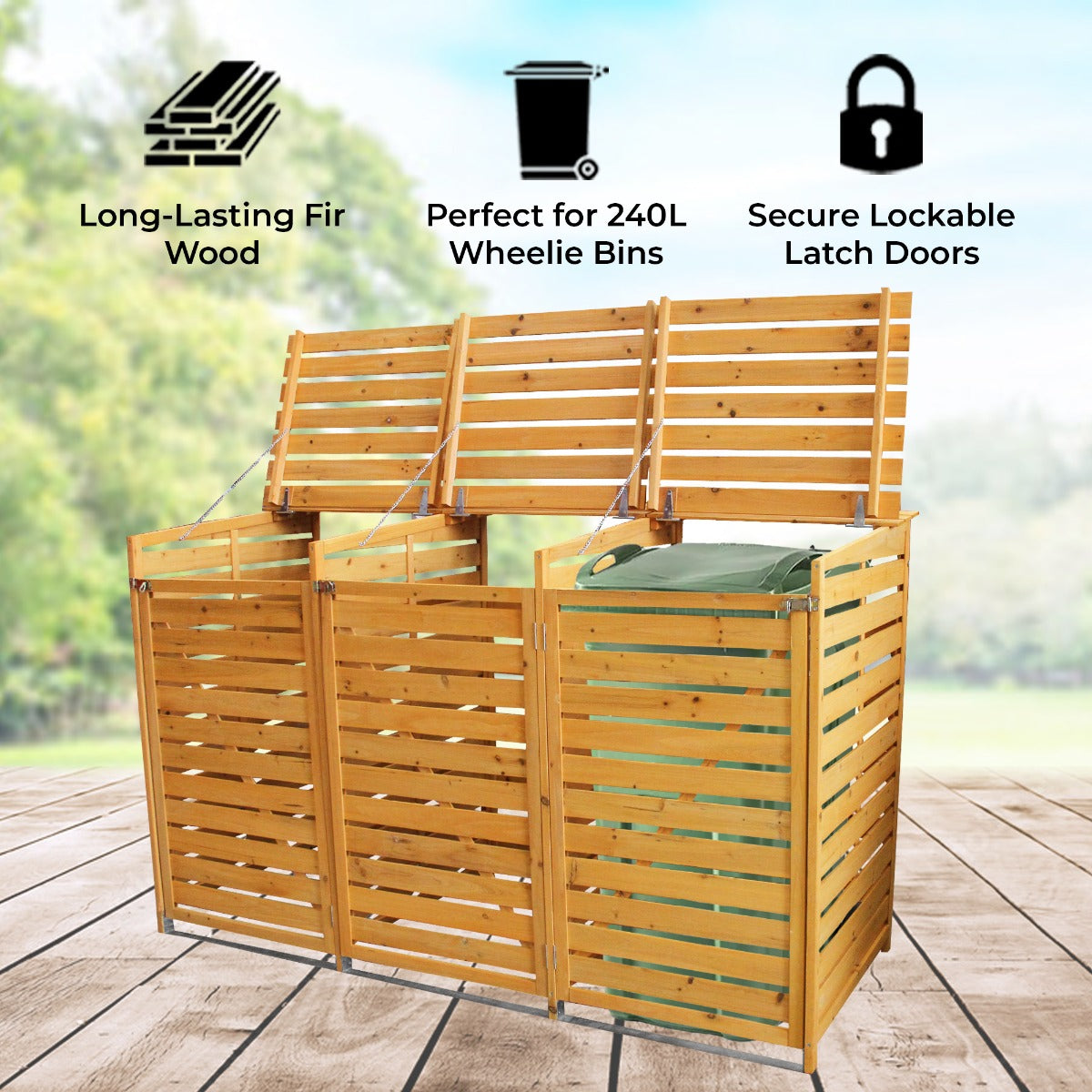 Triple Wheelie Bin Storage - Used - Good