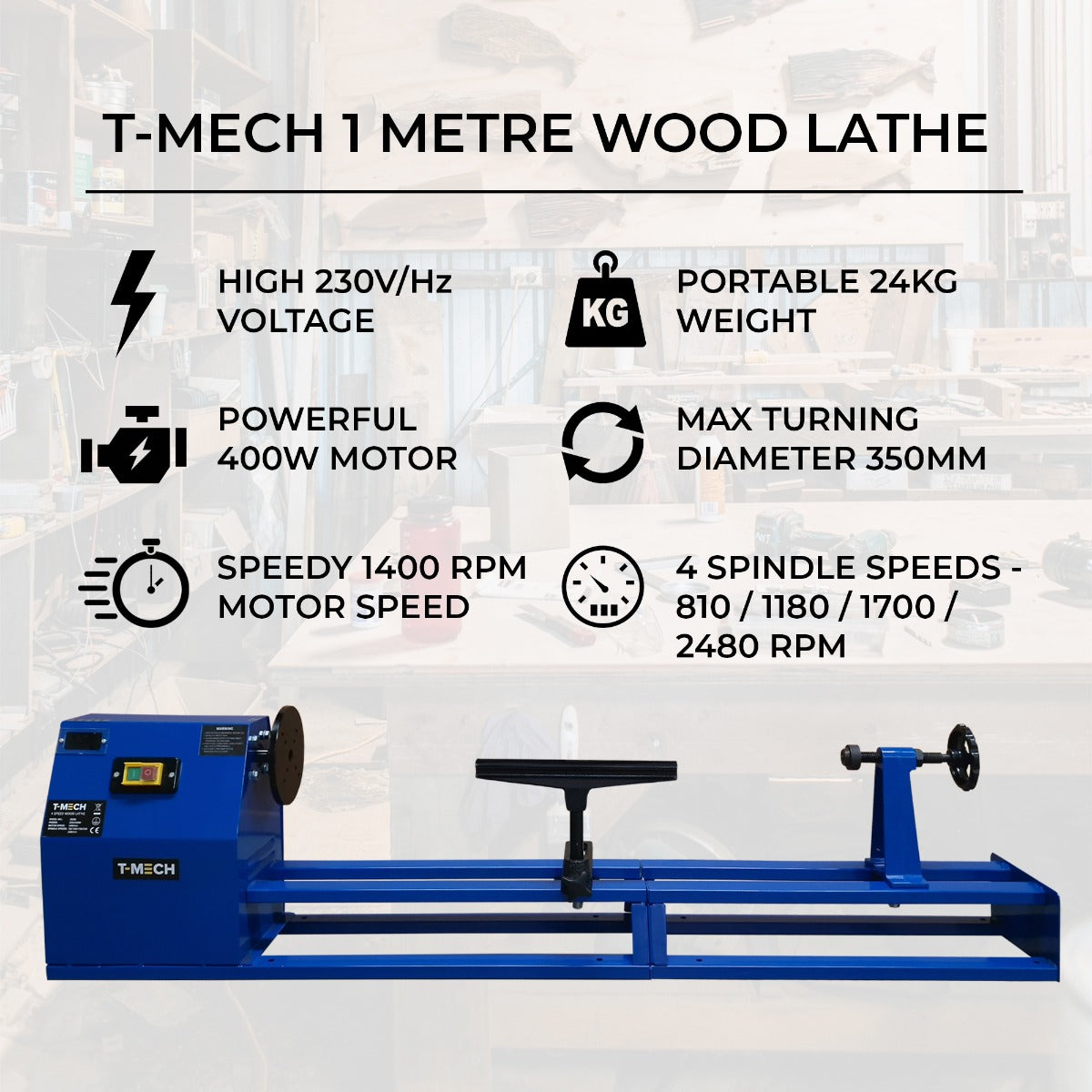 T-Mech Wood Lathe - Like New