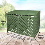 Sage Green Double Wheelie Bin Storage - Used - Acceptable