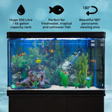 Aquarium Fish Tank & Cabinet with Complete Starter Kit - Black Tank & White Gravel - Used - Very Good