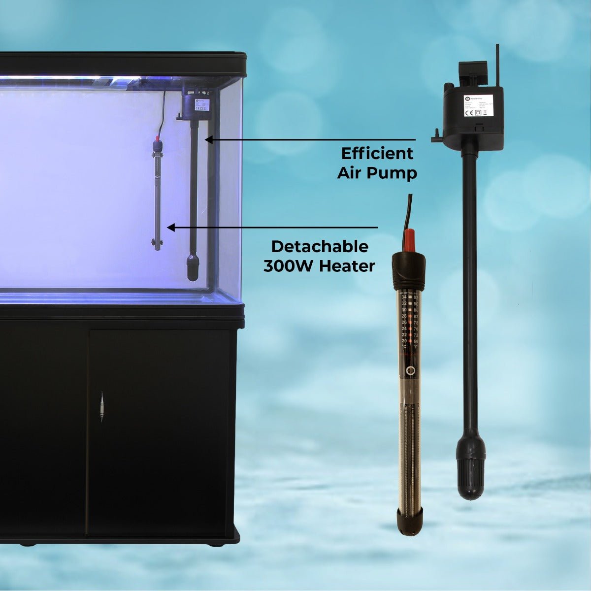 Aquarium Fish Tank & Cabinet - Black - Used - Good