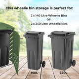 Sage Green Double Wheelie Bin Storage - Used - Very Good