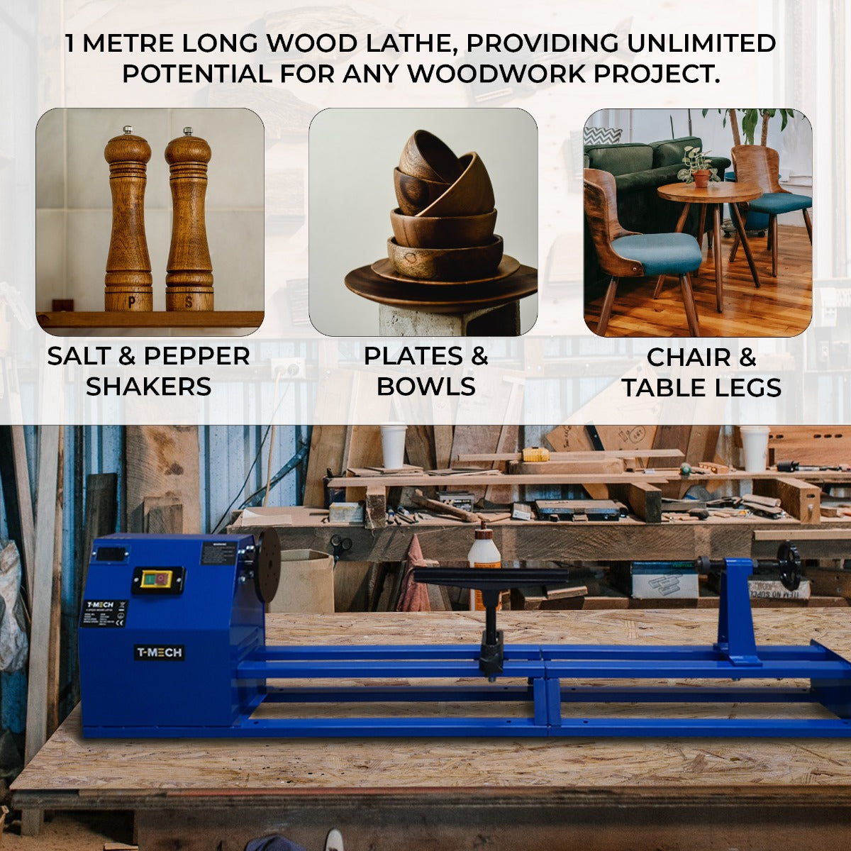 T-Mech Wood Lathe - Like New