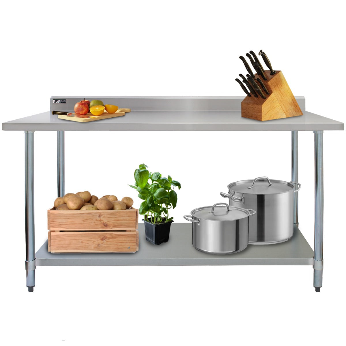 Commercial Stainless Steel Catering Table - 6ft Wide - Used - Acceptable