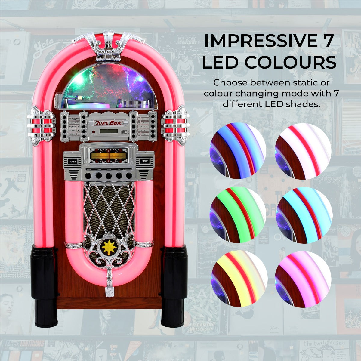 Retro Style Illuminated Jukebox Sound System - Used - Very Good