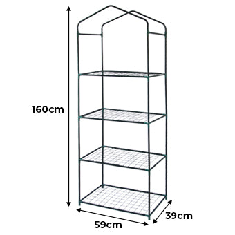Mini Greenhouse 4 Tier with Plastic Cover - Used - Very Good