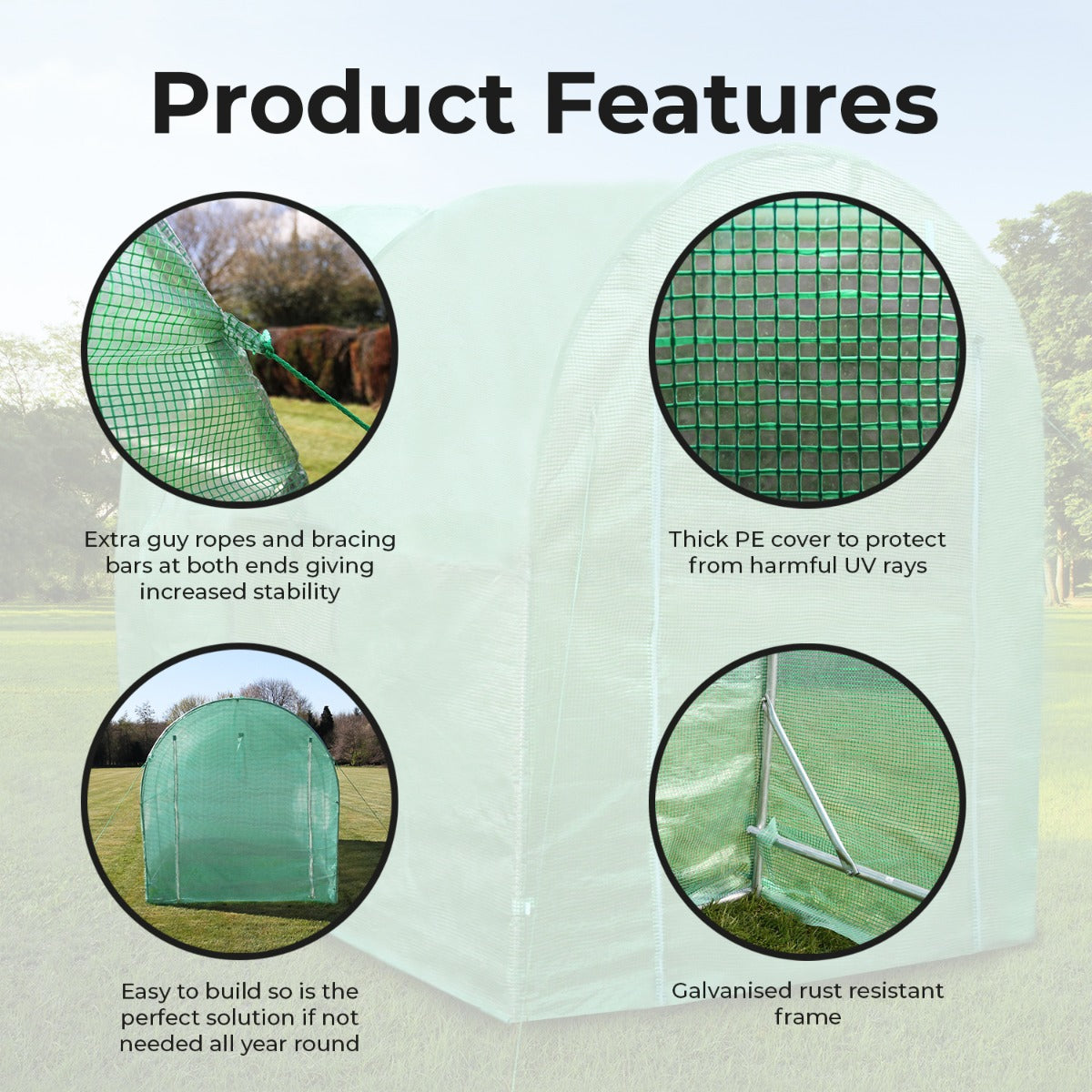 Polytunnel 19mm 2.5m x 2m - Used - Acceptable