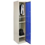 Metal Storage Lockers - Two Doors, Flatpacked, Blue - Used - Acceptable