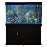 Aquarium Fish Tank & Cabinet with Complete Starter Kit - Black Tank & Blue Gravel - Like New