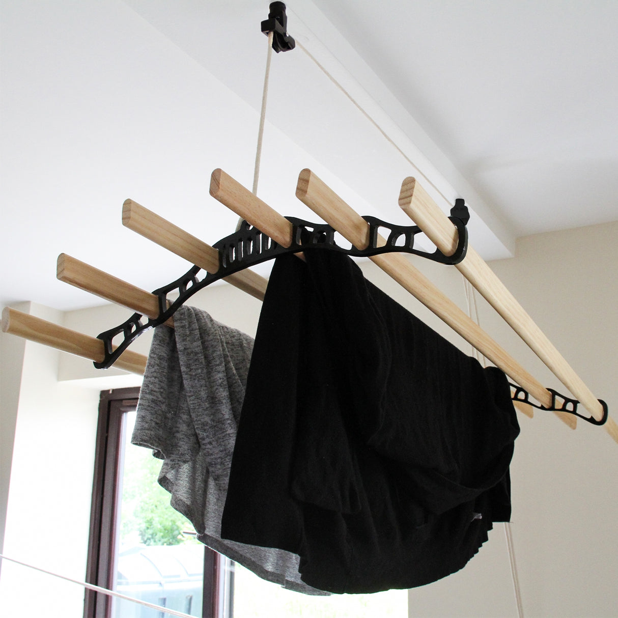 Clothing Airer Ceiling Pulley - Black - 1.2m - Used - Good
