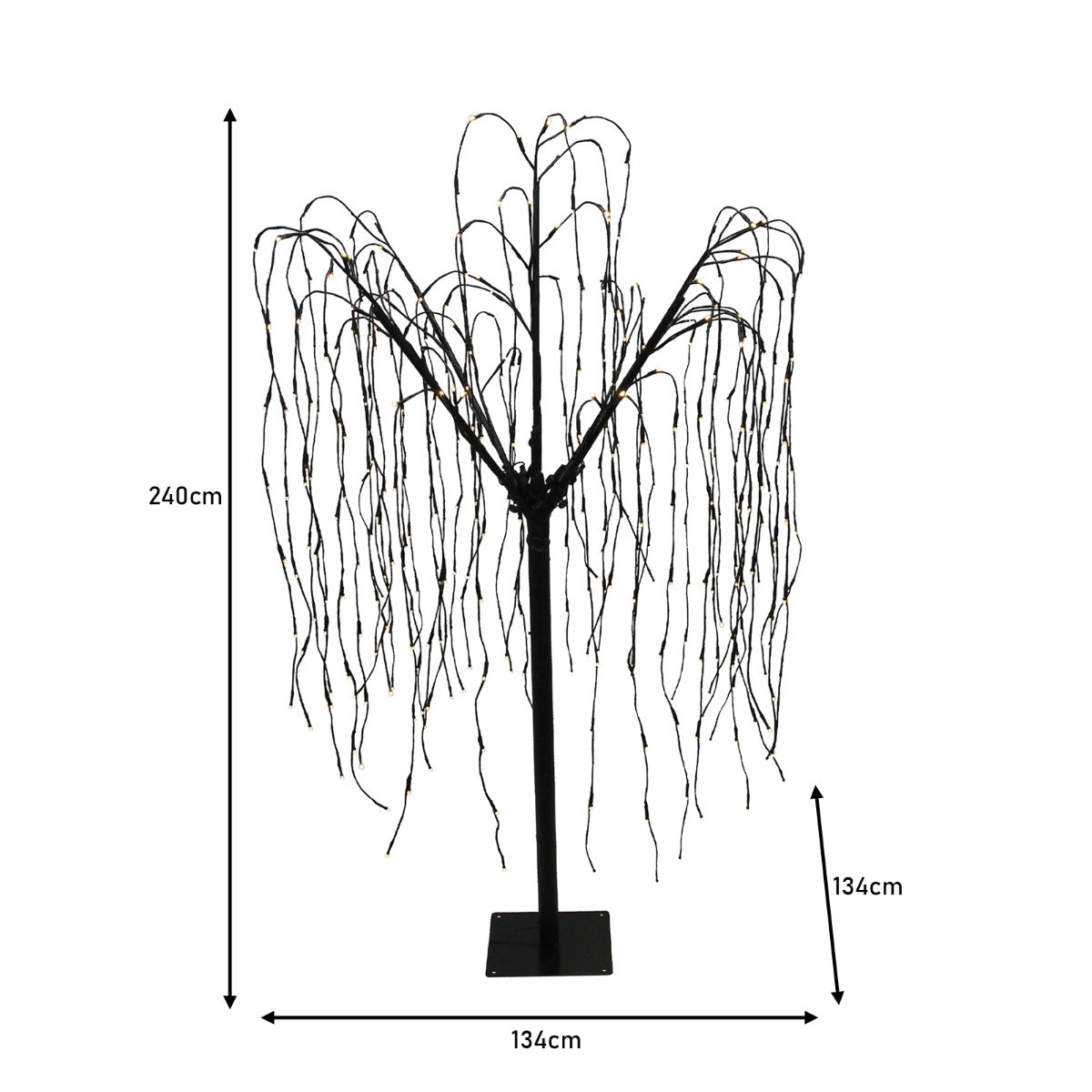 Weeping Willow Tree - Black - 240cm - Cool White - Used - Very Good